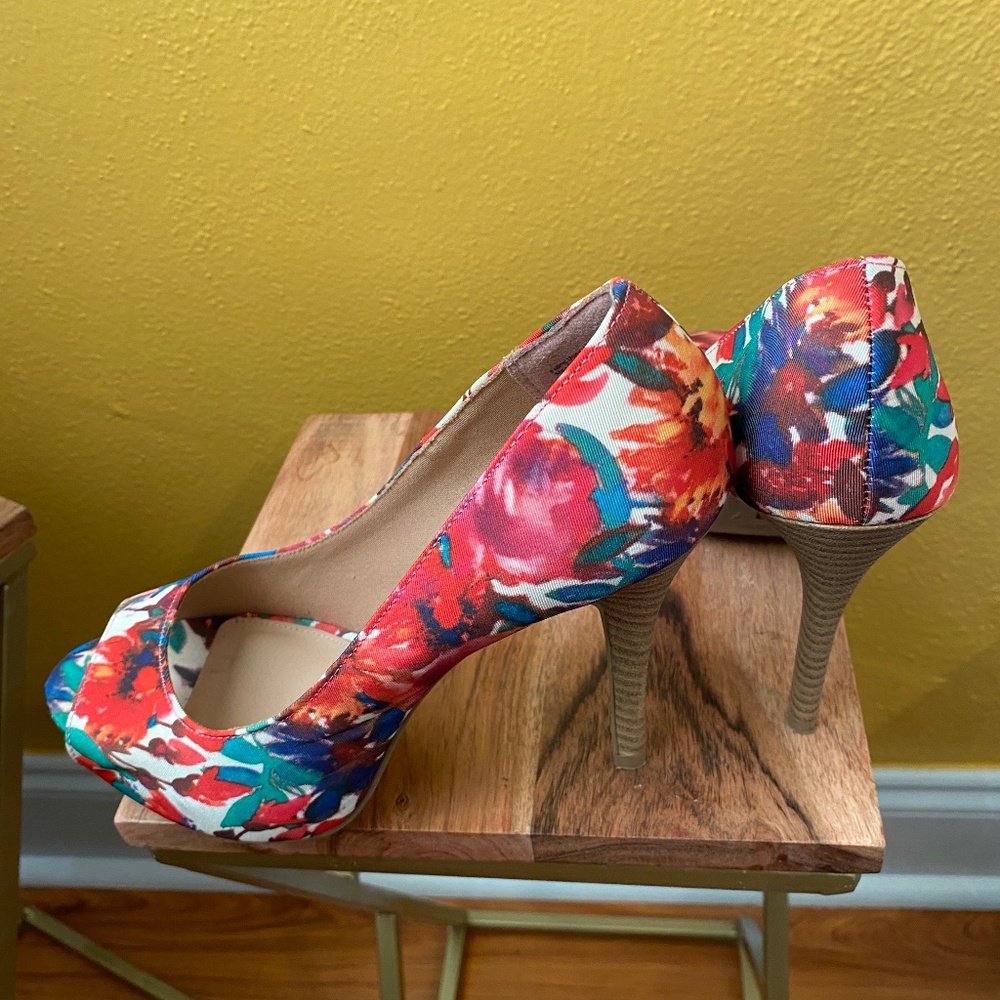 Christian Siriano floral heels